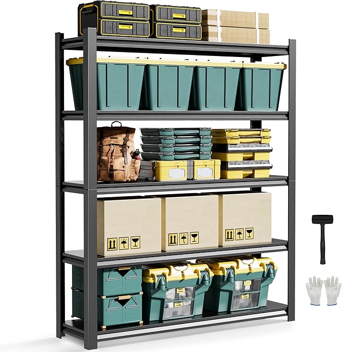 JHYKHG 48" W Storage Shelves, 5-Tier Heavy Duty Garage Shelving, Adjustable by Unknown