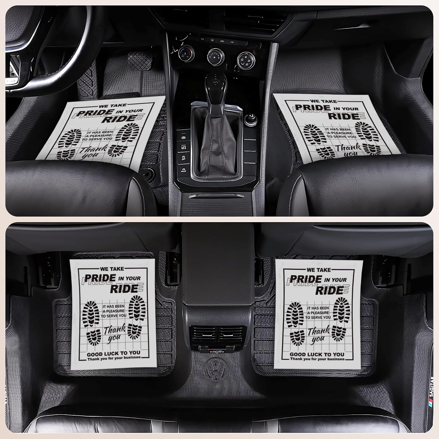 Paper Floor Mats for Cars 100pcs, Disposable White Paper Mats for Car Detailing, Waterproof Papers Floor Mats for Cars Detail, Thank You Mats for Cars Detailing, Car Dealership Supplies