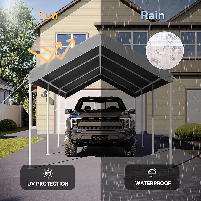 Aoxun 10x20 ft Heavy Duty Carport - Image 3