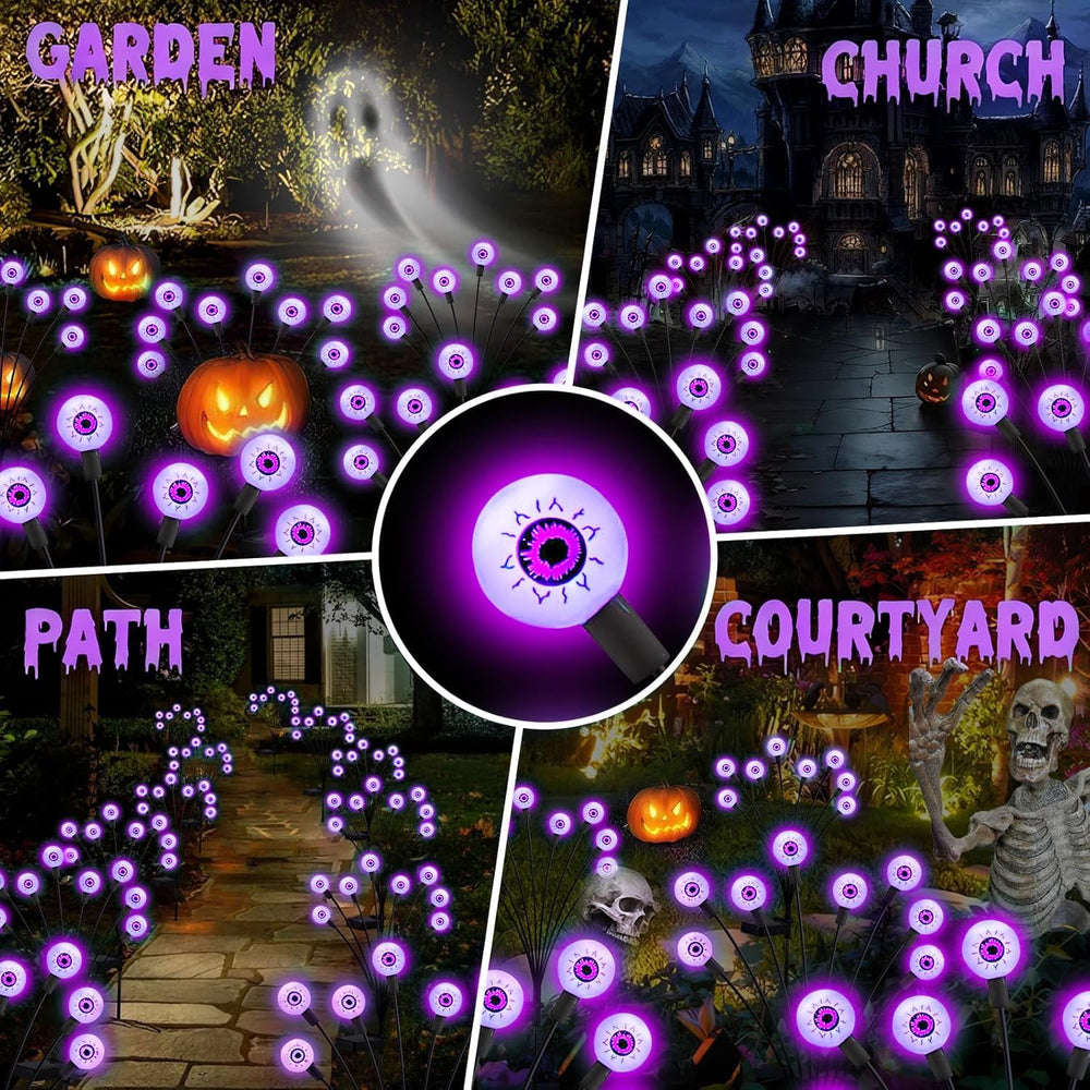 ASMAD Halloween Decorations Outdoor Solar Scary Eyeball Light,10Pack 80LEDs