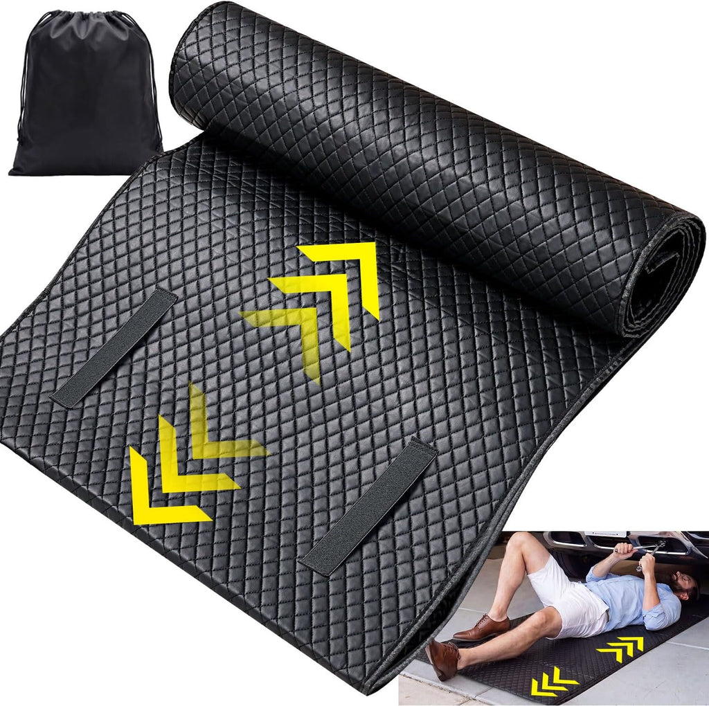 ENTJ Rolling Mechanic Creeper Mat for Low Profile Cars with Storage Bag | Padded Automotive Under Car Repair Pad, Portable For Garage Ground, Gravel, Roadside, Camping, Kneeling, Pet, RV, SUV, Truck
