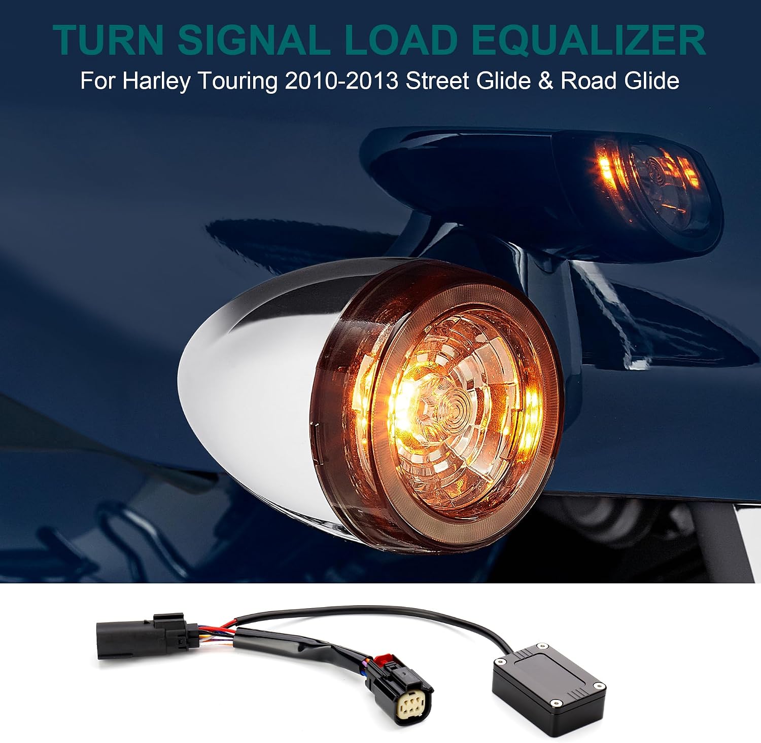 MoKitDora Load Equalizer LED Turn Signal Lights Blinker Resistor Stabilizer Controller for Harley Touring 2010-2013 Street Road Glide