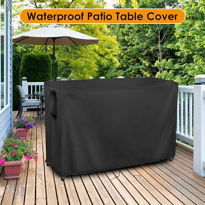 Kingling Outdoor Table Cover for Outdoor Bar Table, 78 Inch Waterproof Patio - Image 7