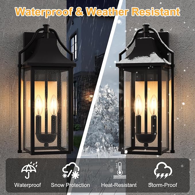  Outdoor Wall Sconce Fixture, Dusk to Dawn Patio Lights Waterproof - Image 6
