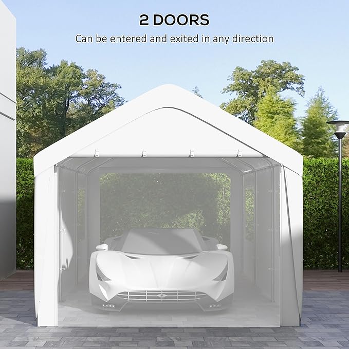 Outsunny Carport 10' x 20' Portable Garage, Heavy Duty Car Port Canopy - Image 5