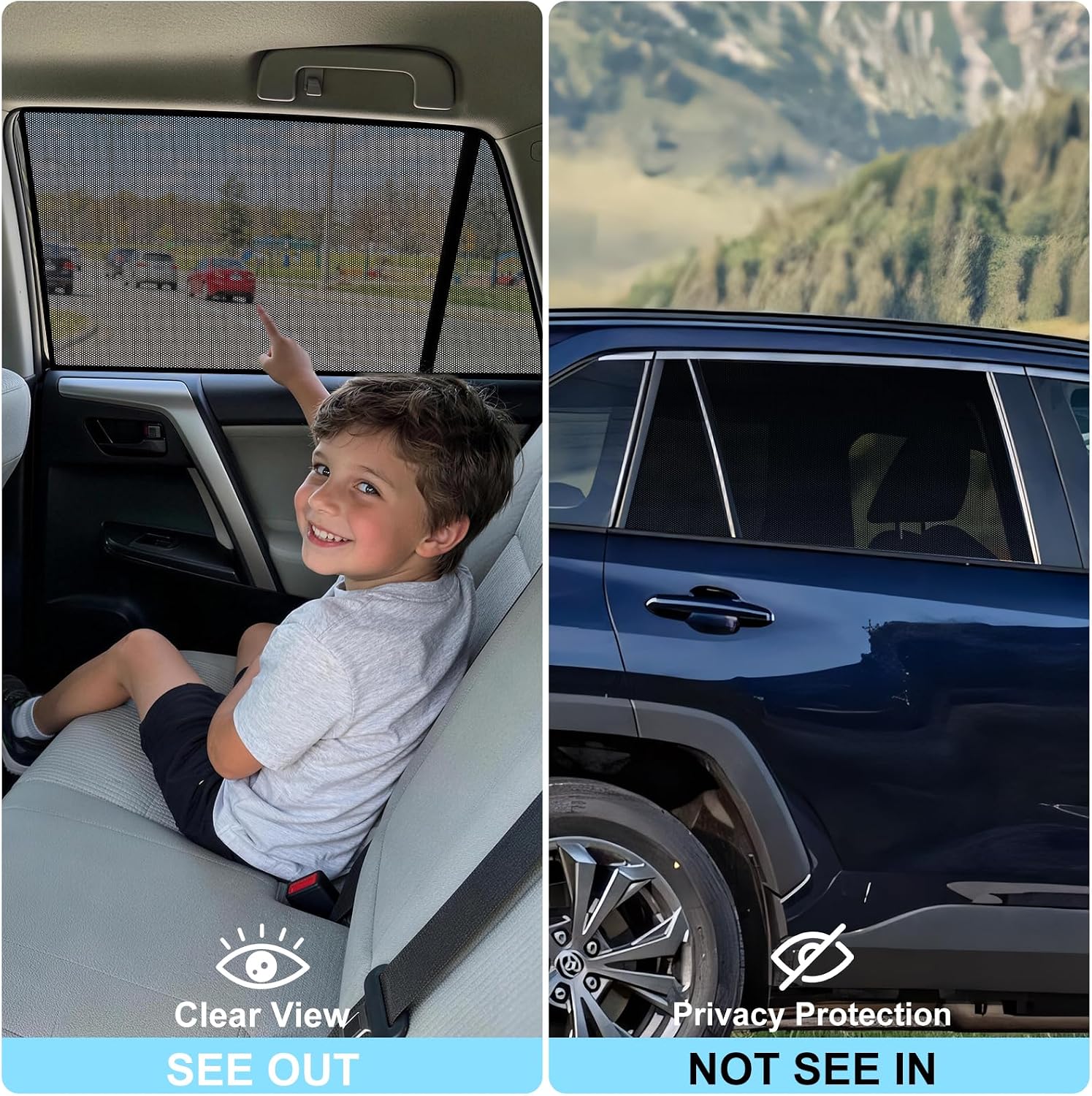 XCBYT 2011-2023 4Runner Window Shade, 2PCS Rear Side Sun Shades for Baby & Pet, Breathable Mesh UV Protection, Privacy & Heat Insulation, Easy Magnetic Installation