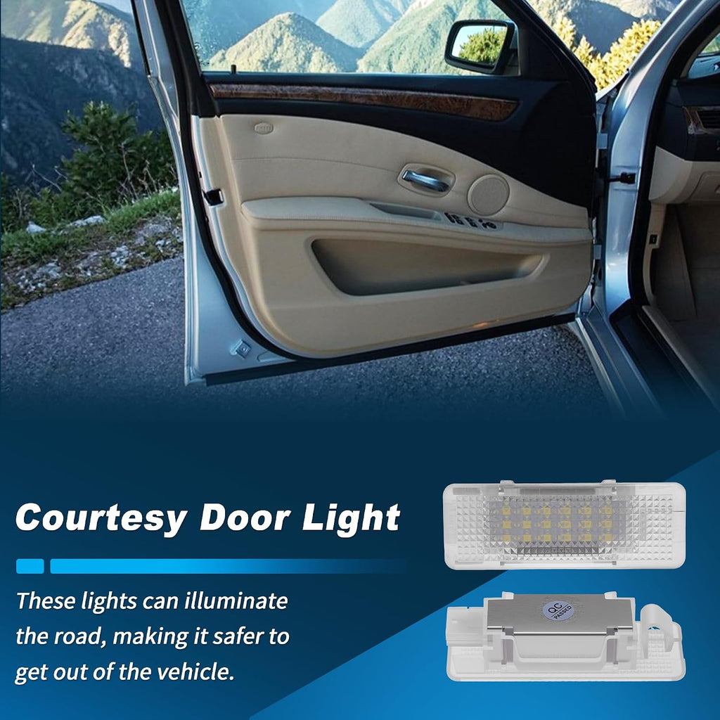 1 Pair LED Courtesy Door Light for for BMW E39 1997-2003 for BMW 525i 1997-2003 White Light Courtesy Projector Under Door Warming Lamps