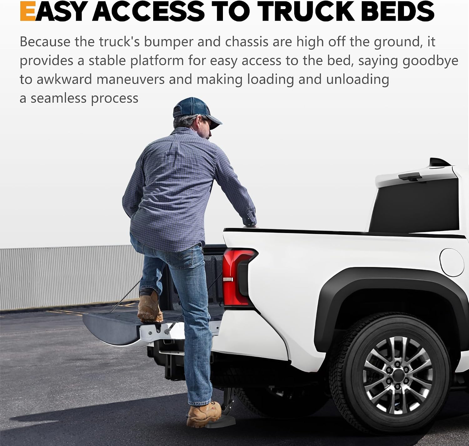 Rear Bed Step Tailgate Bedstep Compatible with Toyota Tacoma 2024 2025 2026 Folding Truck Step Retractable Bumper Tailgate Step Replace # PT392-35920