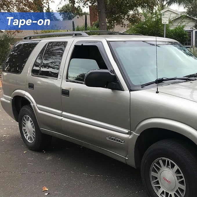 Window Visors Rain Guards for 1994-2004 Chevrolet S10/GMC Sonoma, Out-Channel - Image 3