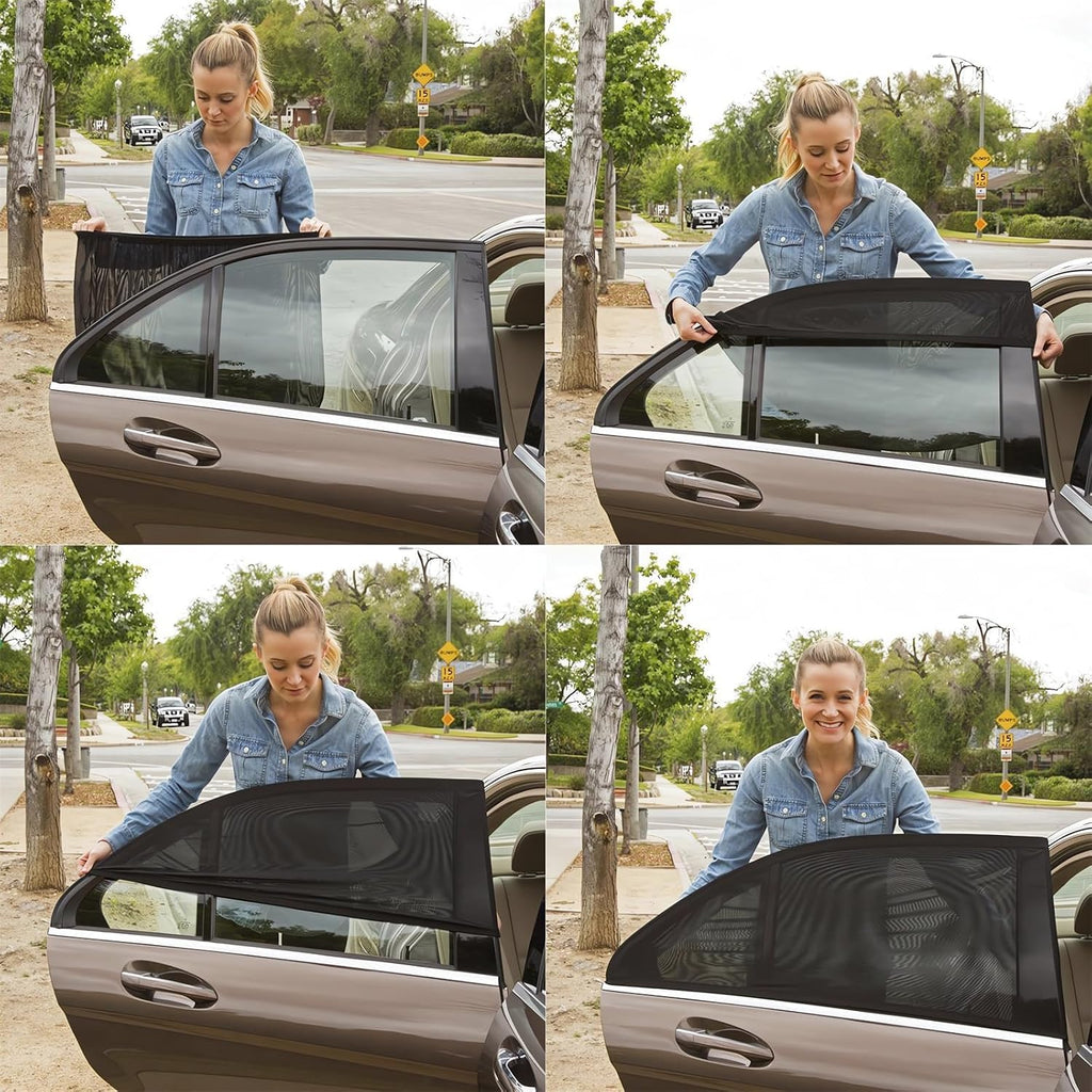 4 Pcs Custom Window Bug Screens for Toyota RAV4 2019-2024 2025, Auto Side Mosquito Net Sunshade Camping Privacy Shield Black Breathable Mesh