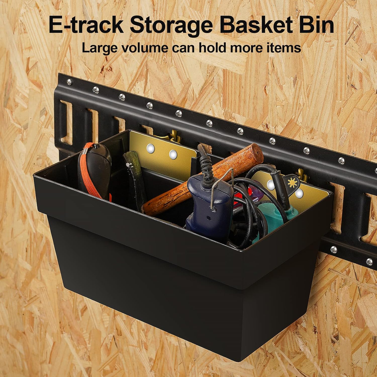 Onesnt 2 Pack E-Track Basket Storage Bin| E Track Box for Tool Organizer - E-Track Accessories for Enclosed Trailer, Workshop, & Garage -Storage e Track Organizer