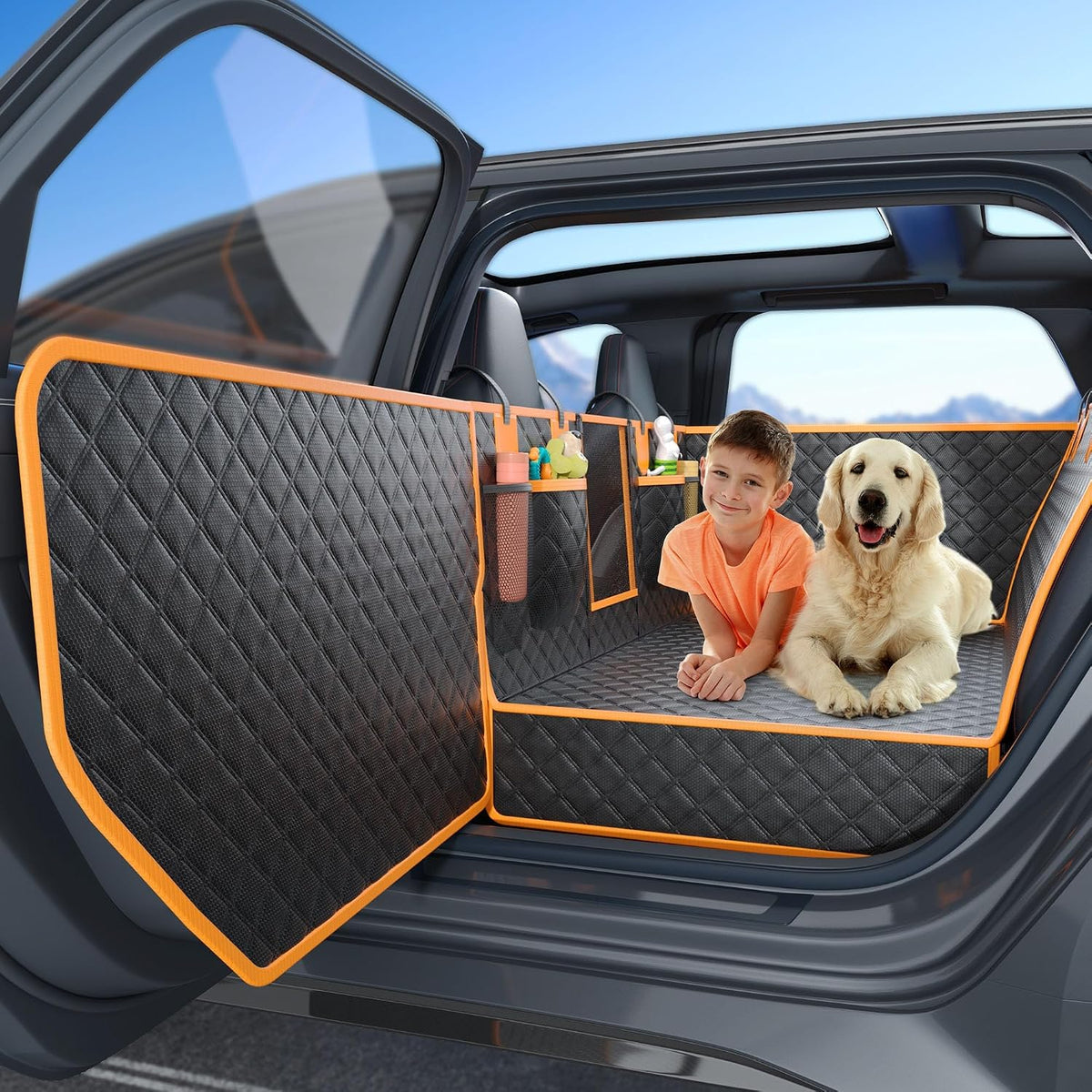 twesync dog seat cover for back seat, hard, main product view