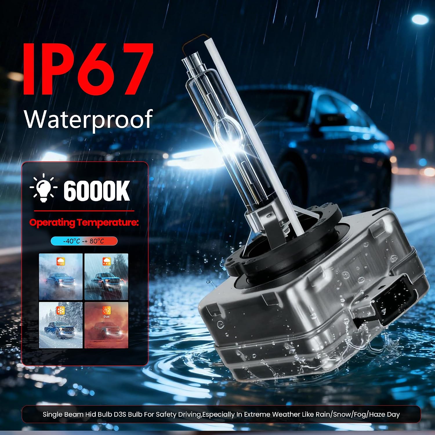 HID Headlight Ballast Control Module with Igniter & D3S Bulb for Ford Mustang 2010-2019,for Ford Escape 2013-2016,for Ford Explorer 2011-2015,for F-150 2009-2014 - Replaces 8A5Z-13C170-A DL3Z-13C170-A