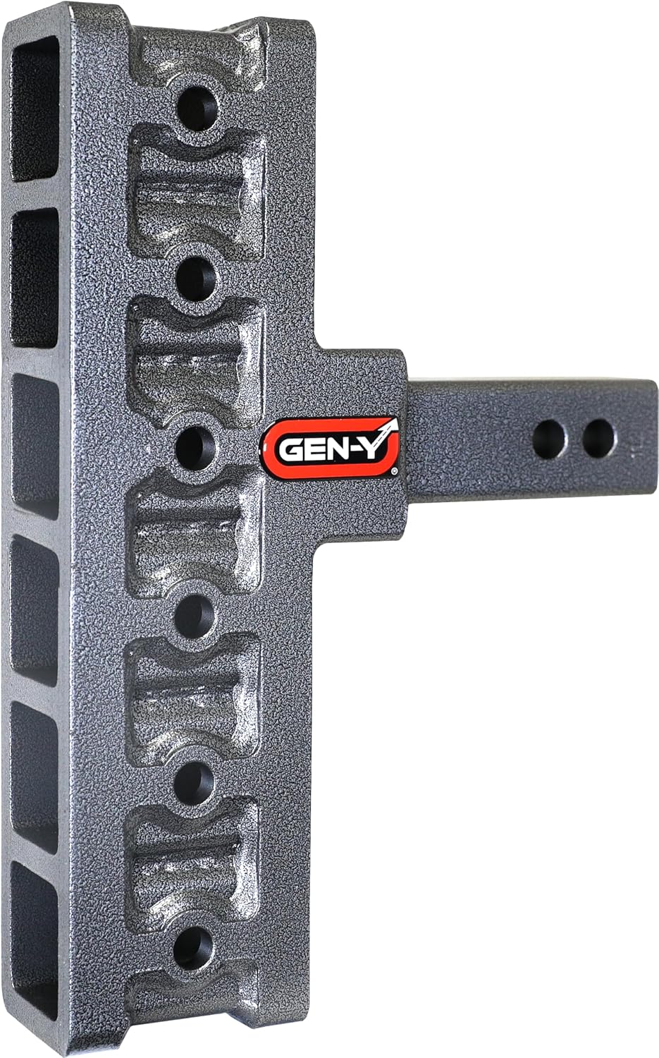 GEN-Y Hitch Offset Tow Hitch for 2" Receiver - 5" Rise/7.5" Drop with 6 Adjustable Positions, Hitch Only, 10,000 lbs Towing Capacity, 1,500 lbs Tongue Weight, Silver