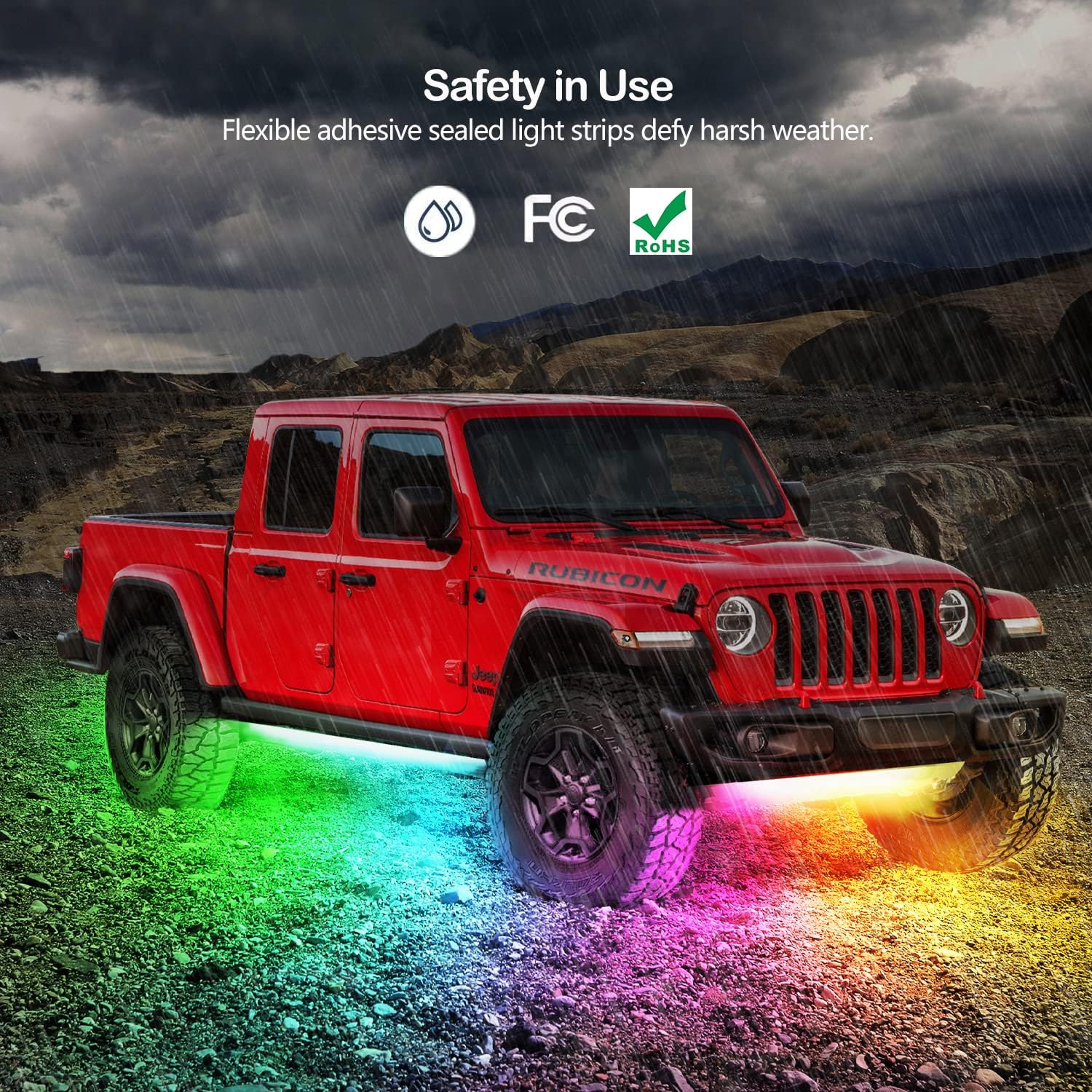 Yielinth Underglow Kit, RGB-IC Under Car Lights With Dream Color Dancing Chasing, 213 Scene Modes, App and Remote Control, 5 Music Modes LED Lights for All Cars