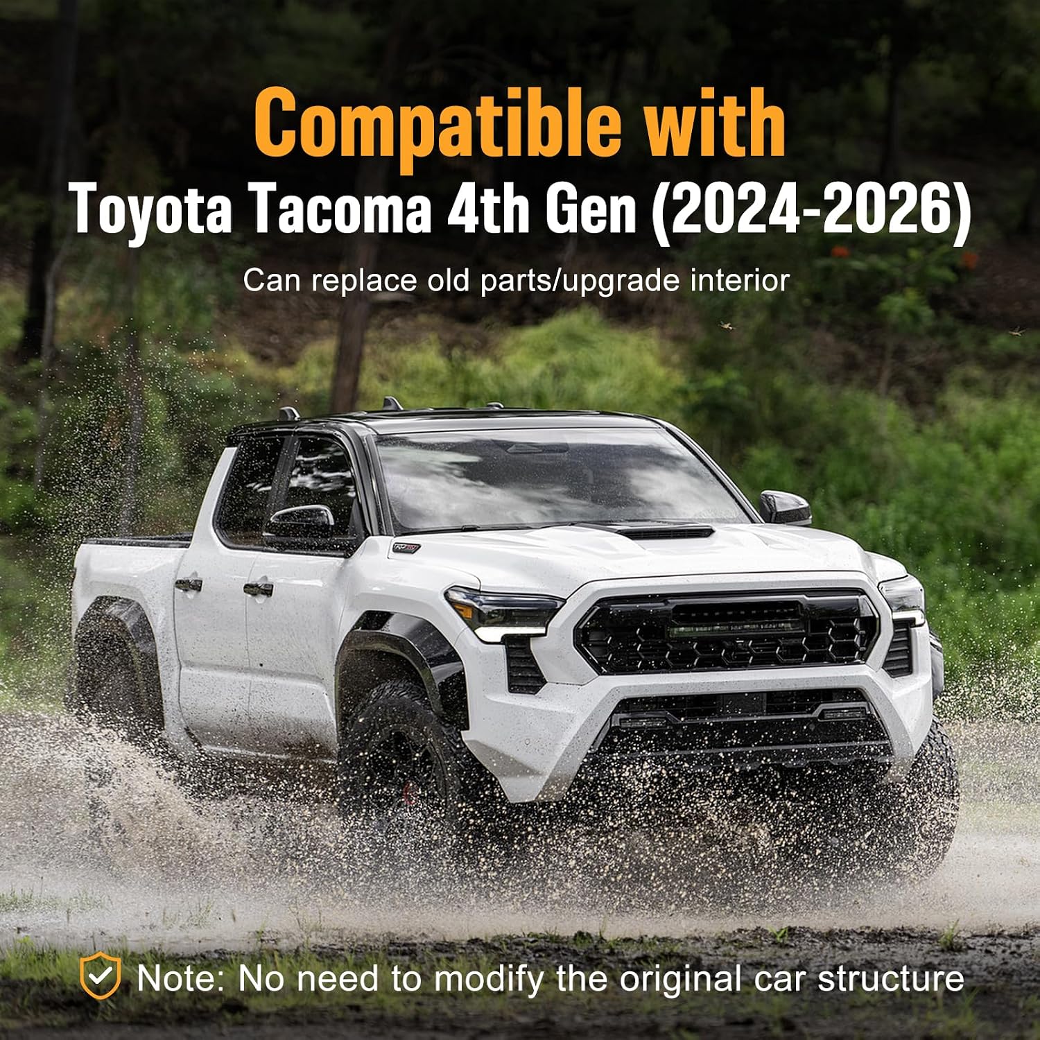 Driver Side A-Pillar Grab Handle Compatible with 2024 2025 2026 Toyota Tacoma Gen 4th, OEM-Style Texture, Matches Passenger Side, Easy Installation