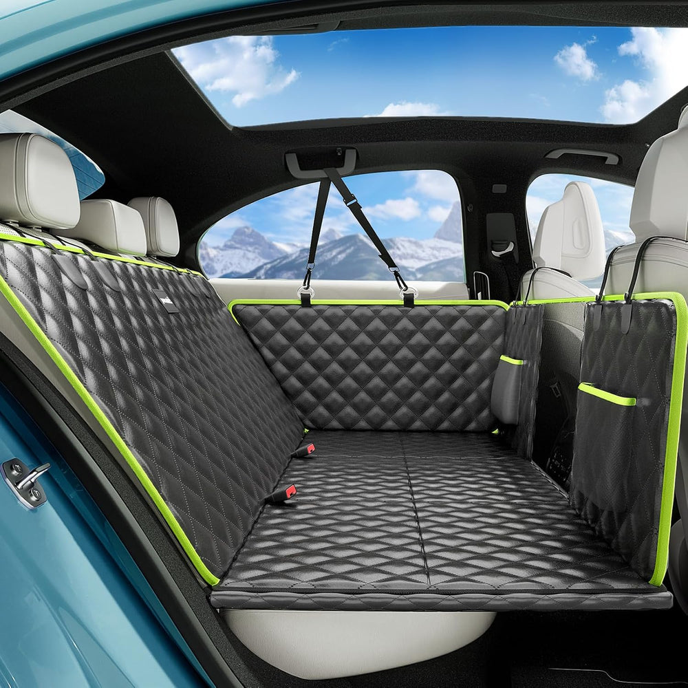 Dog Car Seat Cover for Back Seat, Waterproof Leather Fabric Back Seat Extende...