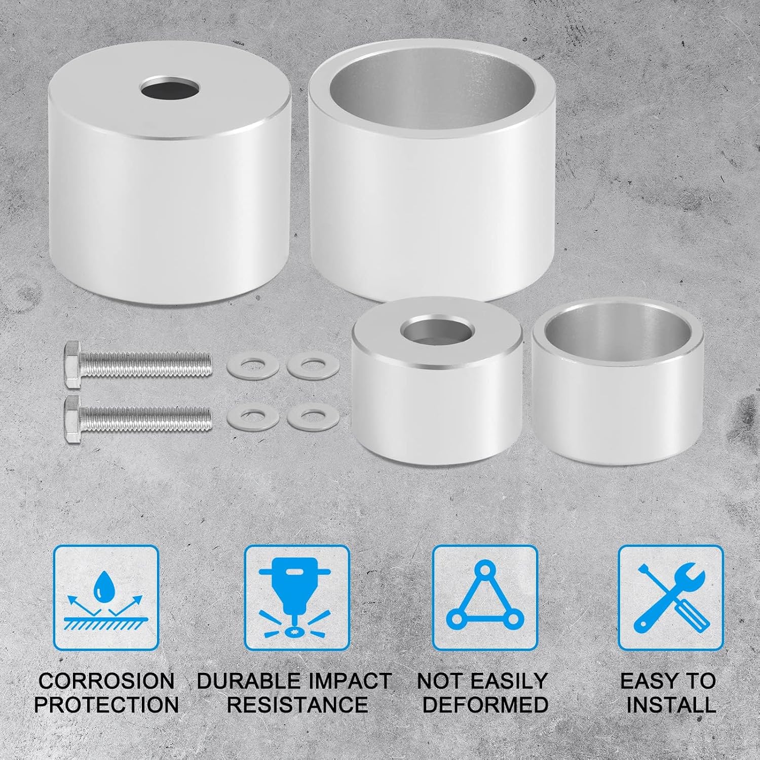 A Pillar Grab Handle Repair Upgrade Kit Compatible with 2002-2009 Dodge Ram 1500 2500 3500 Aluminum Material - Silver