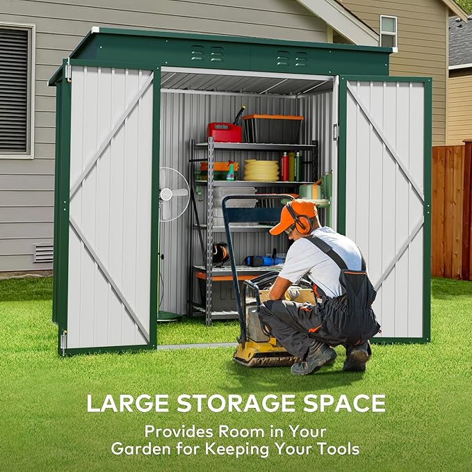 Gizoon 6' x 4' Outdoor Storage Shed - Image 3