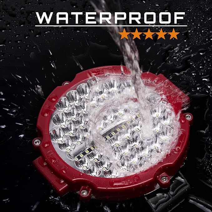 Round LED Light Pods, 7 Inch 120W 10000lm LED Off Road Driving Auxiliary Fog - Image 4