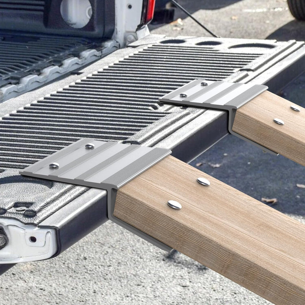 Salcod Aluminum Ramp Top Kit, 2"× 8" Heavy Duty Loading Ramp Ends for Truck, Motorcycle, Lawn Mower, and ATV, 700 lbs Capacity Per Ramp