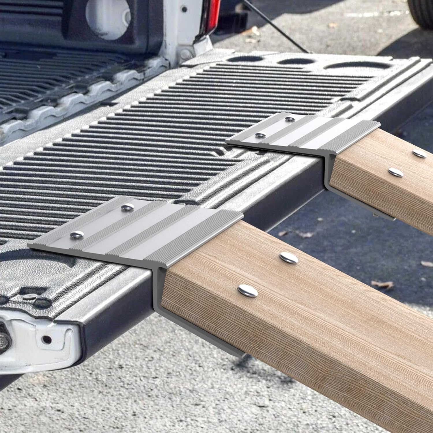 Salcod Aluminum Ramp Top Kit, 2"× 8" Heavy Duty Loading Ramp Ends for Truck, Motorcycle, Lawn Mower, and ATV, 700 lbs Capacity Per Ramp