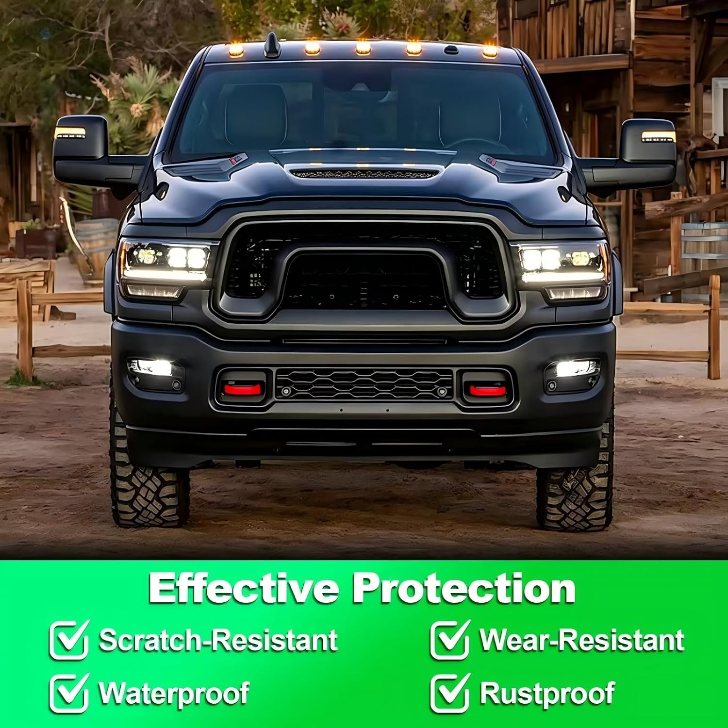 Front Tow Hook Covers for 2019-2026 RAM 2500/3500, Car Tow Hook Protector | Silicone Hitch Cover, Custom-Fit, Scratch-Resistant, Waterproof, Hassle-Free Install, Front Bumper Protective Accessories