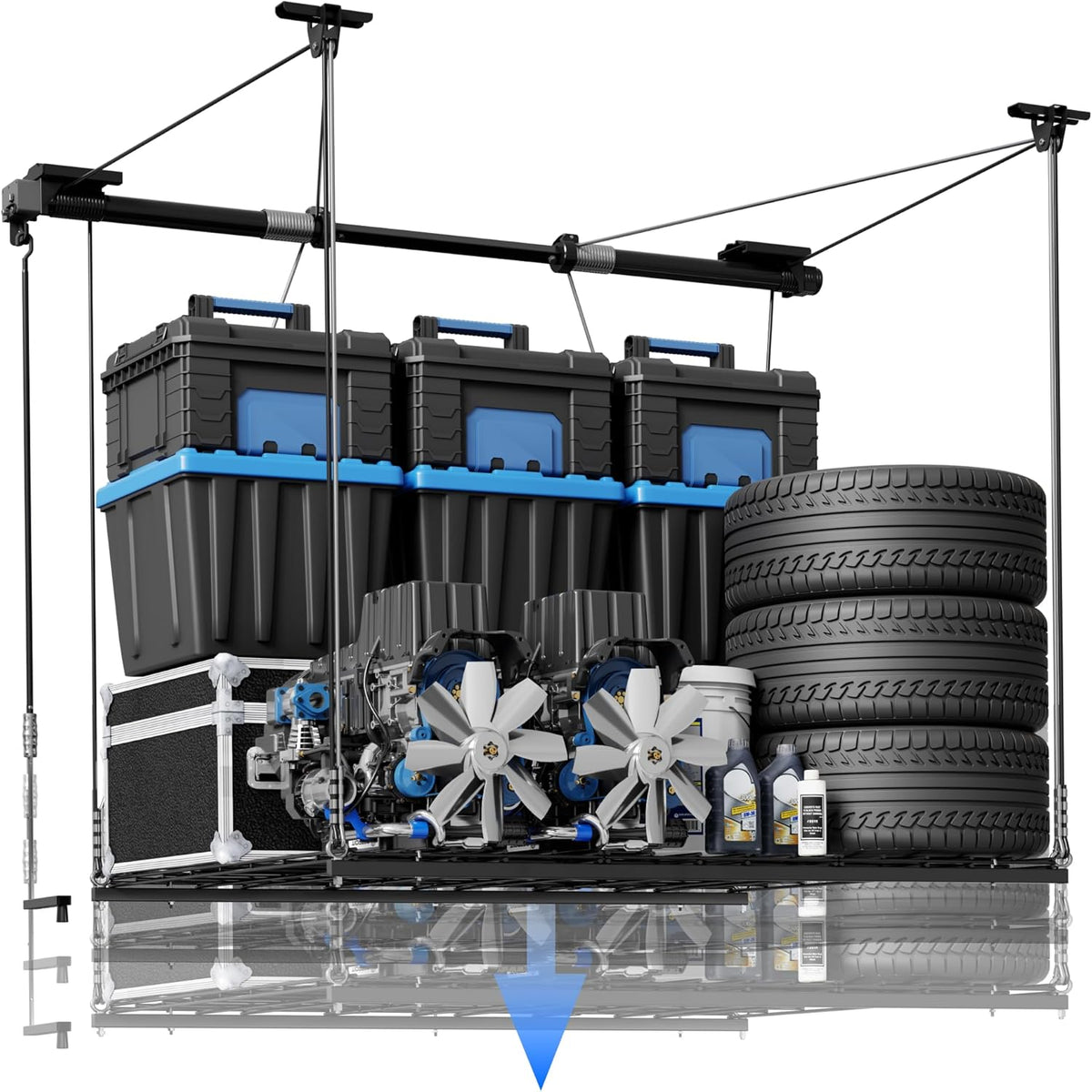 fleximounts gl1 overhead garage lifting storage rack, 4x4, main product view