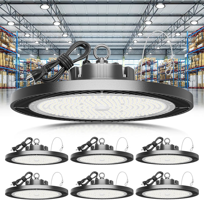 Super Bright 250W 37500LM UFO LED High Bay Light with Plug 5ft Cable