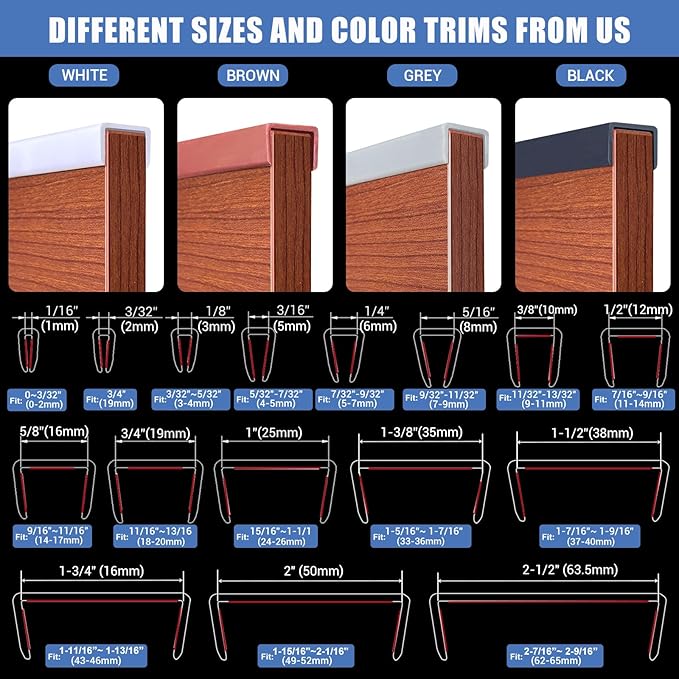 Rubber Edge Trim, Flexible Self Adhesive U Shaped Peel and Stick Edge Banding - Image 7