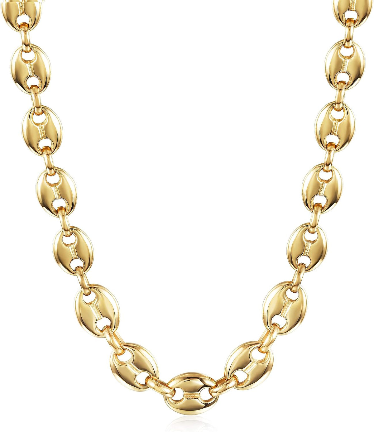 ciunofor gold plated chain necklace for women, two-tone, main product view