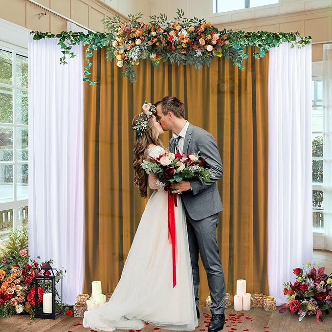 10 x 10 Feet Brown Backdrop Curtain for Partie, Background Curtains for Photo...