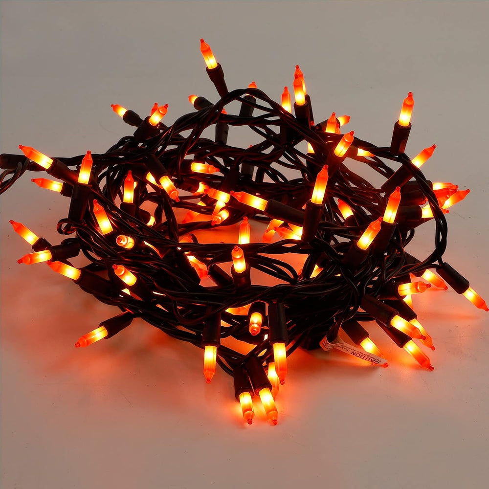 LJLNION 3 Pack Halloween Lights Outdoor, Each 29ft 150 Count Black Wire Incan...