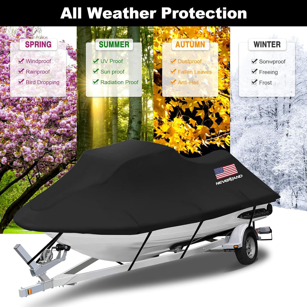 Jet Ski Cover - Jetski Covers Compatible with Yamaha Seadoo, Jet Ski Covers 2 3 Seater UV Resistant Heavy Duty Cover with 2 Air Vents Suitable for Jetski Lengths 115'' to 120"
