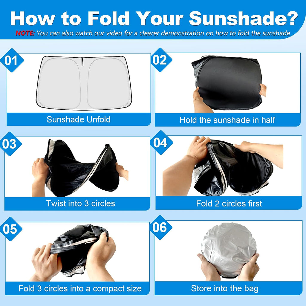 Side Window Sun Shade for 2017-2022 Fo-rd F250 F350 Super Duty, Super Crew Cab 4Door Pickup, Foldable Window Sunshade Sun Visor Protector, Side Window Shades Blocks UV Rays Heat, Pack of 4
