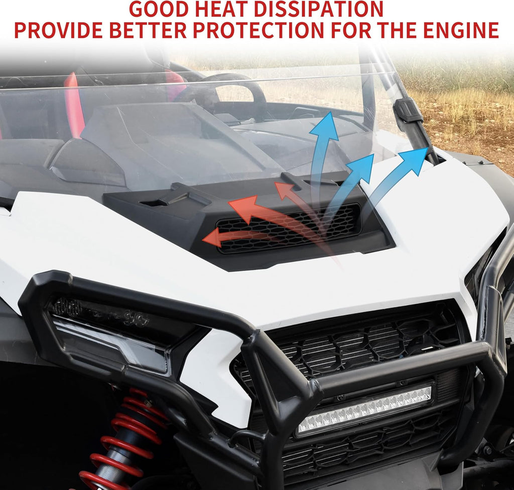Front Turbo Hood Scoop for Polaris RZR XP 1000/XP4 1000 2024-2025 Accessories, Black Sport Air Intake Kit with Large Vent, Fast Heat Dissipation Durable Polypropylene Material
