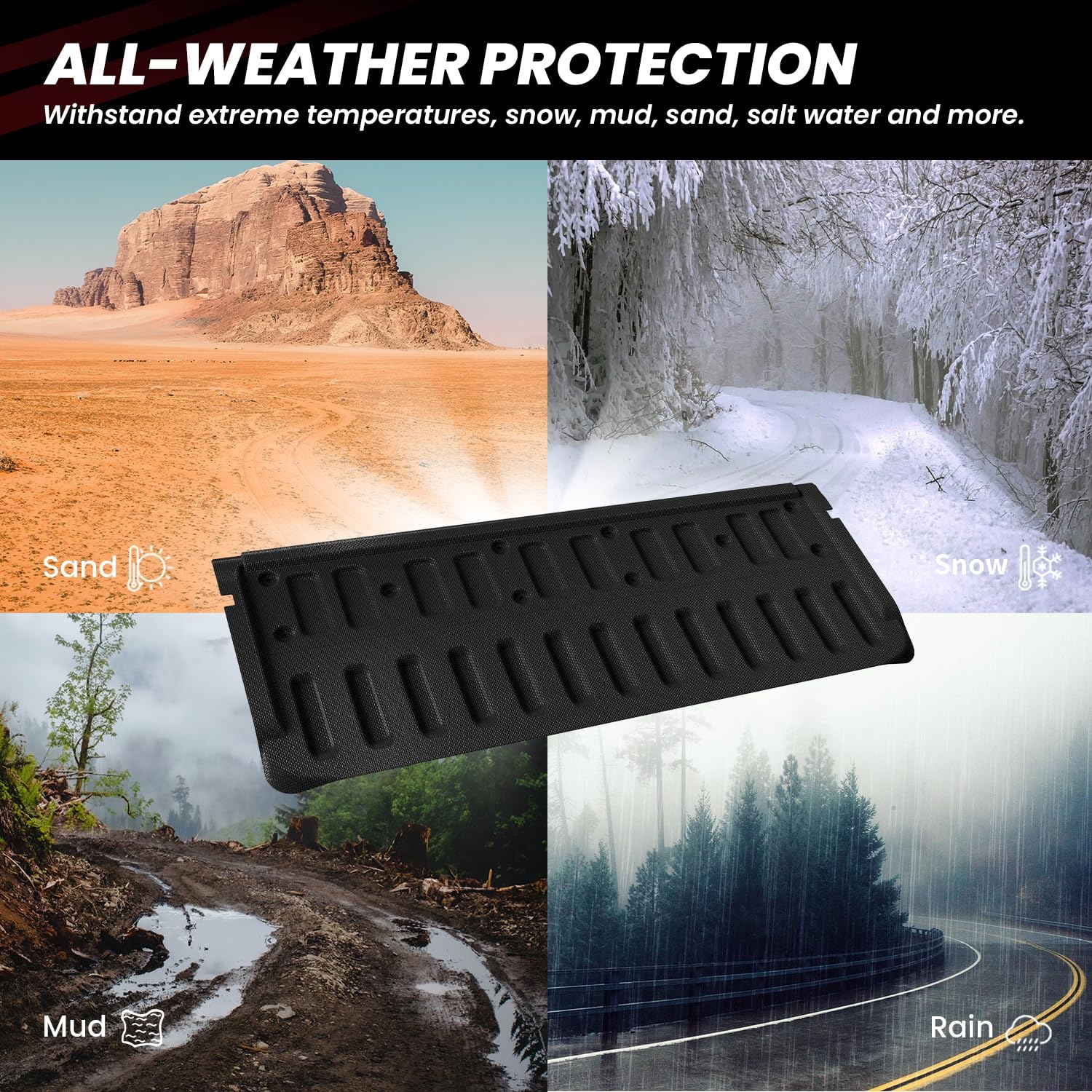 LASFIT Tailgate Mat for Ford Ranger 2023 2022 2021 2020 2019 Truck Tailgate Liner All Weather Protector TPE Easy Clean Tailgate Cover