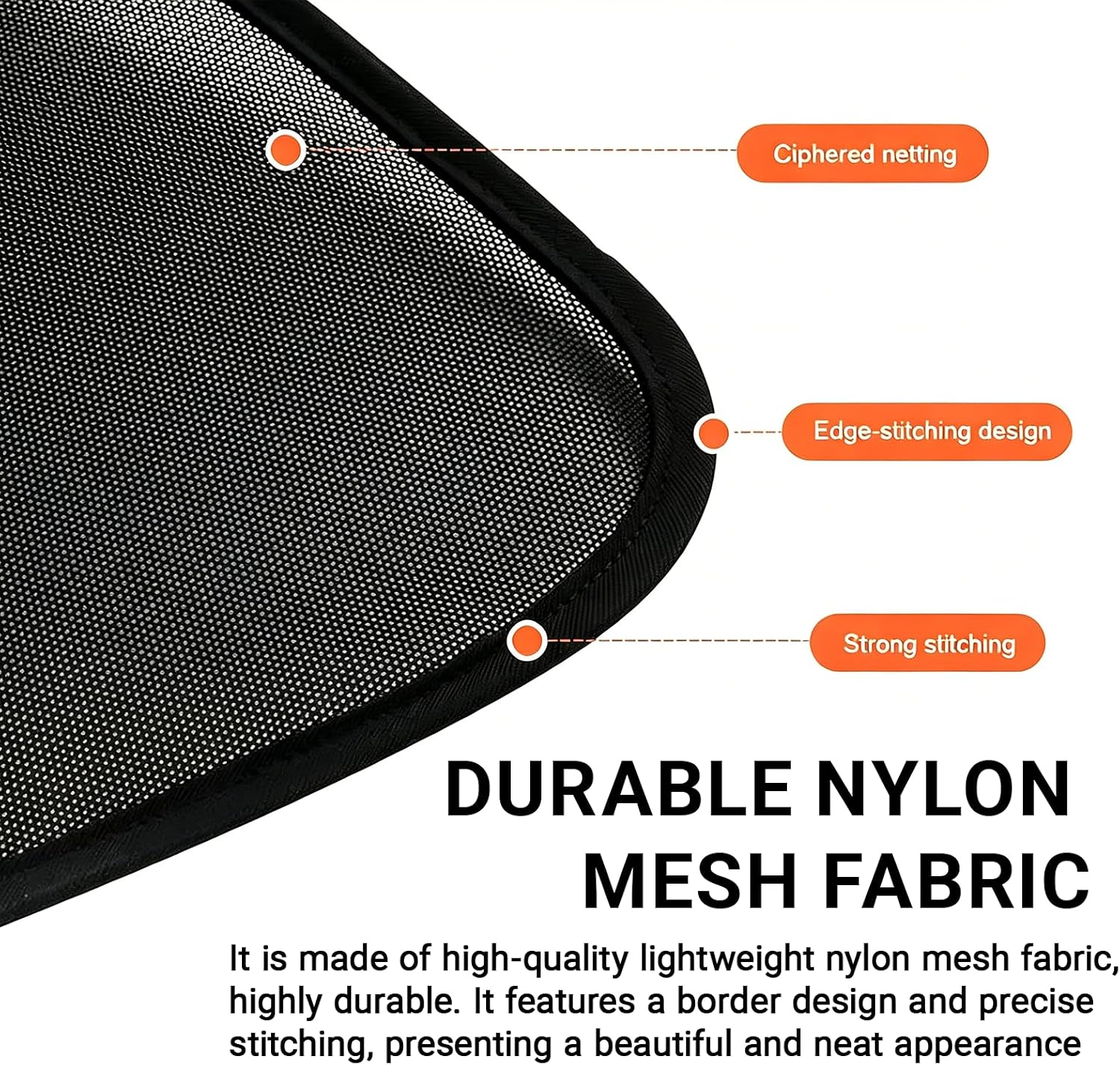 2 Pack Car Sun Shade, 20''x12'' Mesh Window Shade with Suction Cups for Side Windows, Car Window Privacy Shade, Breathable Sun Blocker for Baby Kids Pets for Most Cars SUVs