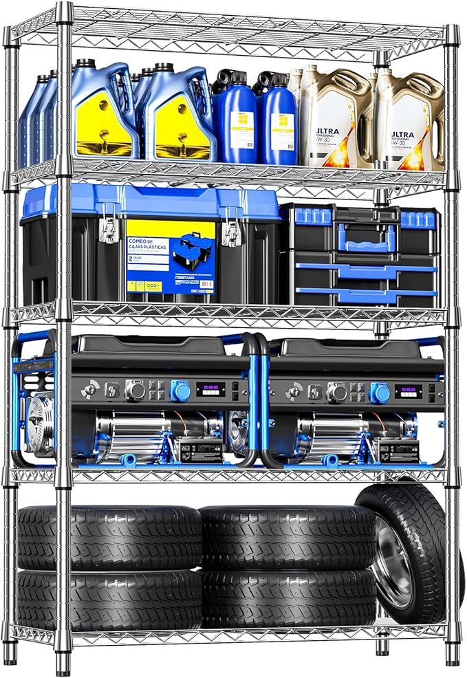 IZEUK 6 Tiers Garage Shelving Wide Storage Shelves Metal Shelves Heavy Duty by Unknown