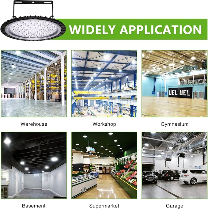 Viugreum 10 Pack 200W UFO LED High Bay Lights, 20000LM 6500K Daylight White - Image 6