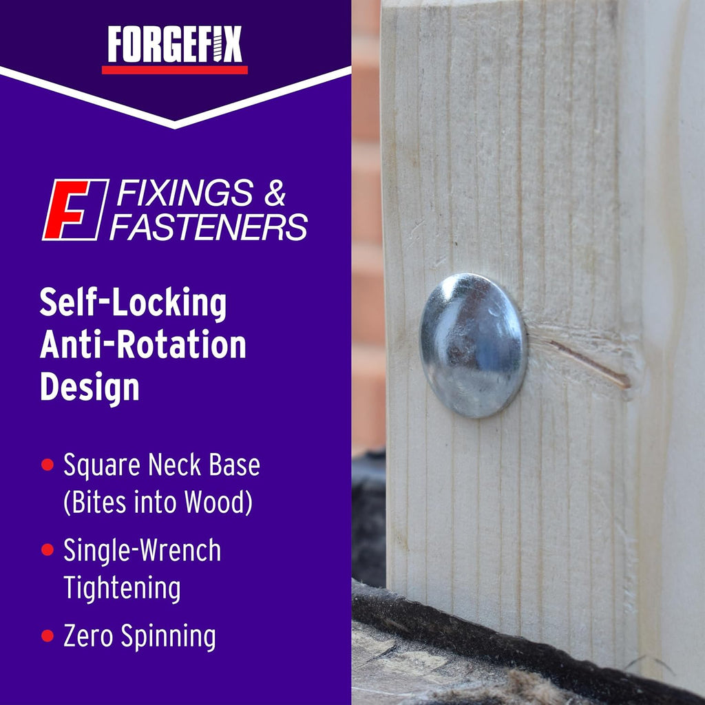 forgefix carriage bolts | m12 x 240mm |, side view