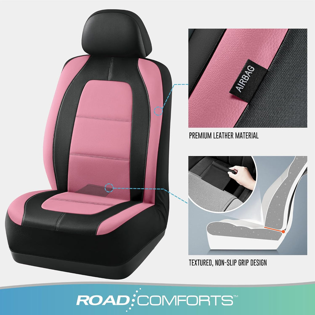 road comforts car seat cover, leather car seat on a desk or shelf