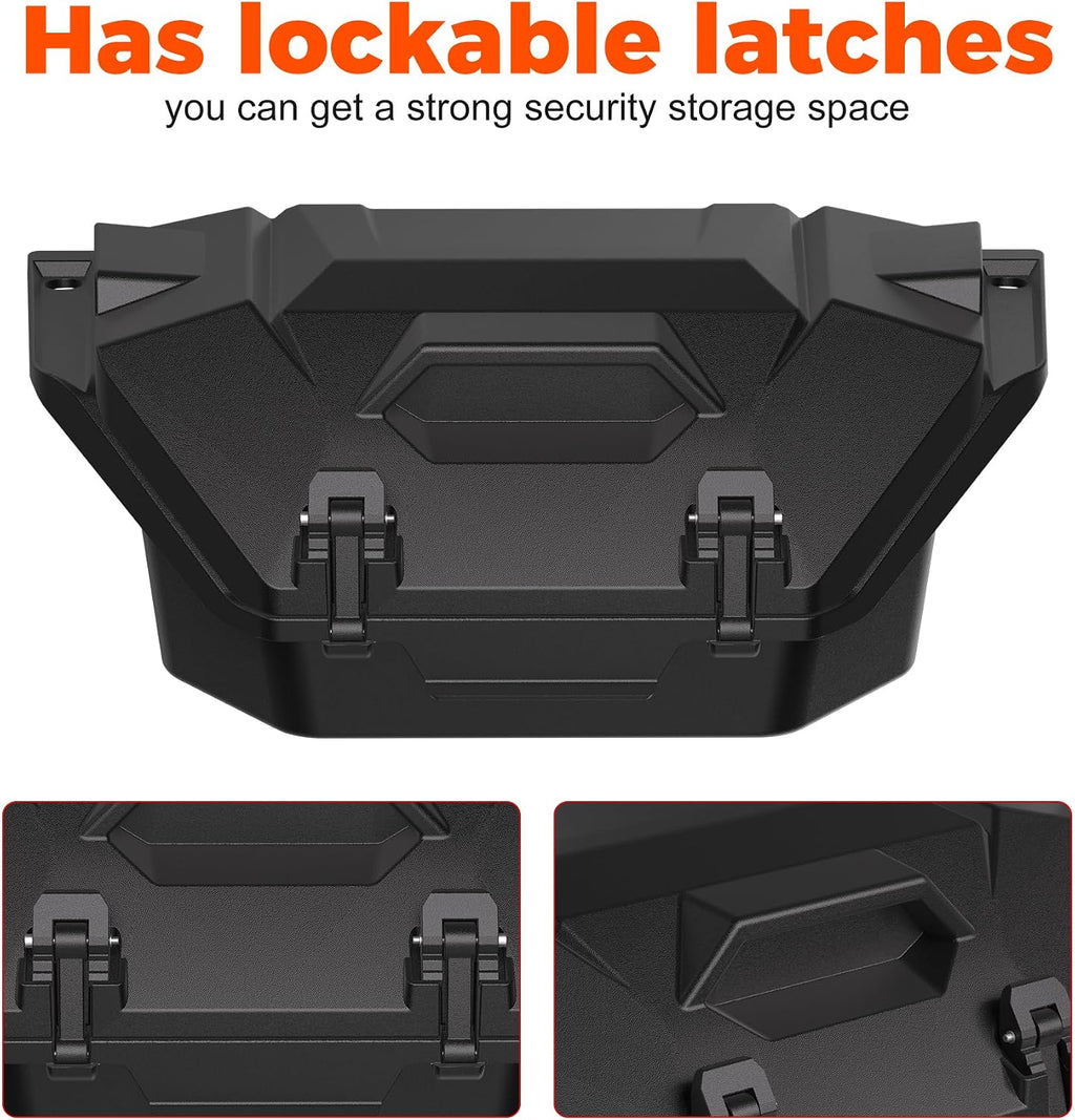 36QT Rear Cargo Box for Polaris RZR PRO R/PRO R 4 2022-2026 | Bin Bed Tool Storage Box, Rear Poly Water Resistant Dust Free, 2 Lockable Latches, Replace OEM #2884236