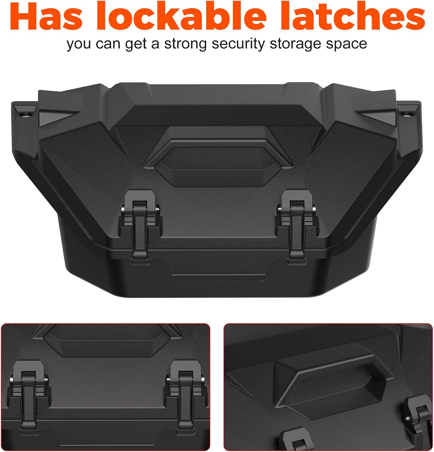 36QT Rear Cargo Box for Polaris RZR PRO R/PRO R 4 2022-2026 | Bin Bed Tool Storage Box, Rear Poly Water Resistant Dust Free, 2 Lockable Latches, Replace OEM #2884236
