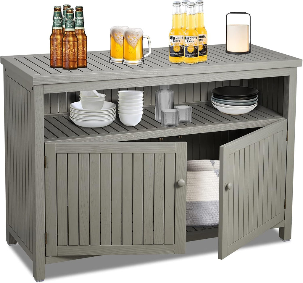 ahb outdoor console sideboards buffet cabinet(grey), main product view