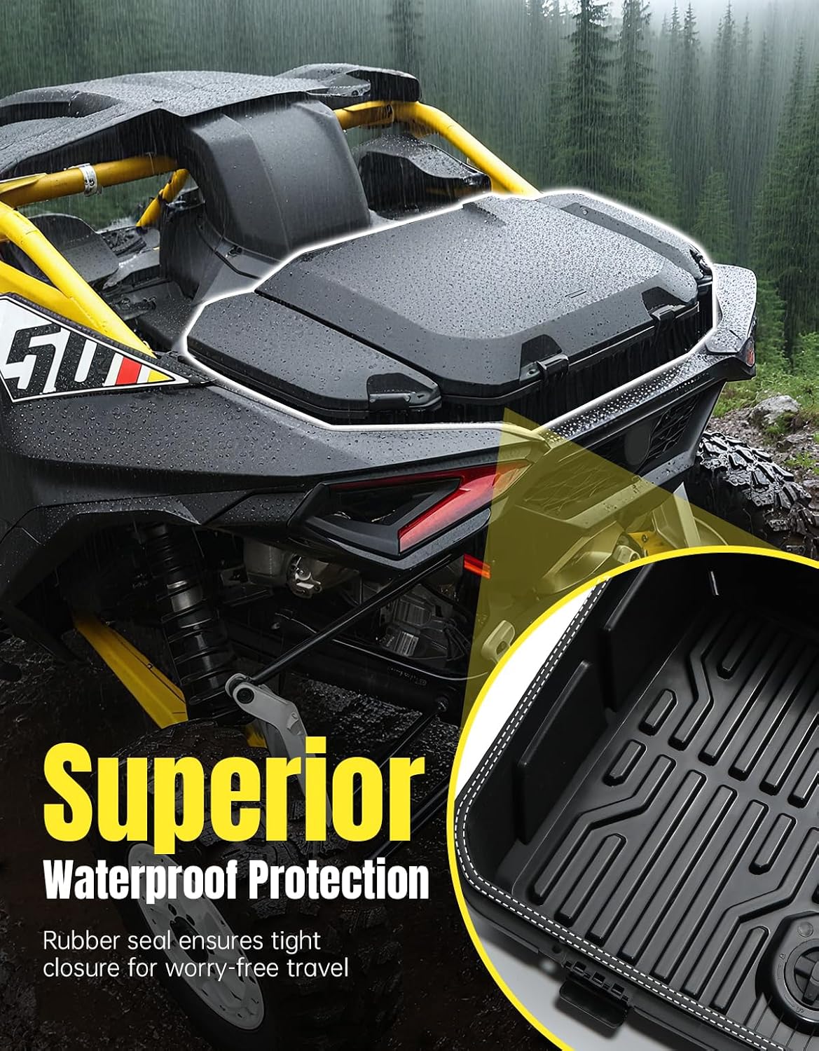 96L and 13.5L Side Storage Box Set for Can-Am Maverick R Accessories | For Can-Am Maverick R/R X/X Rs 2024+ & R Max/X/X Rs/Smart-Shox 2025+, Replaces 715007182/715007372, 3pcs