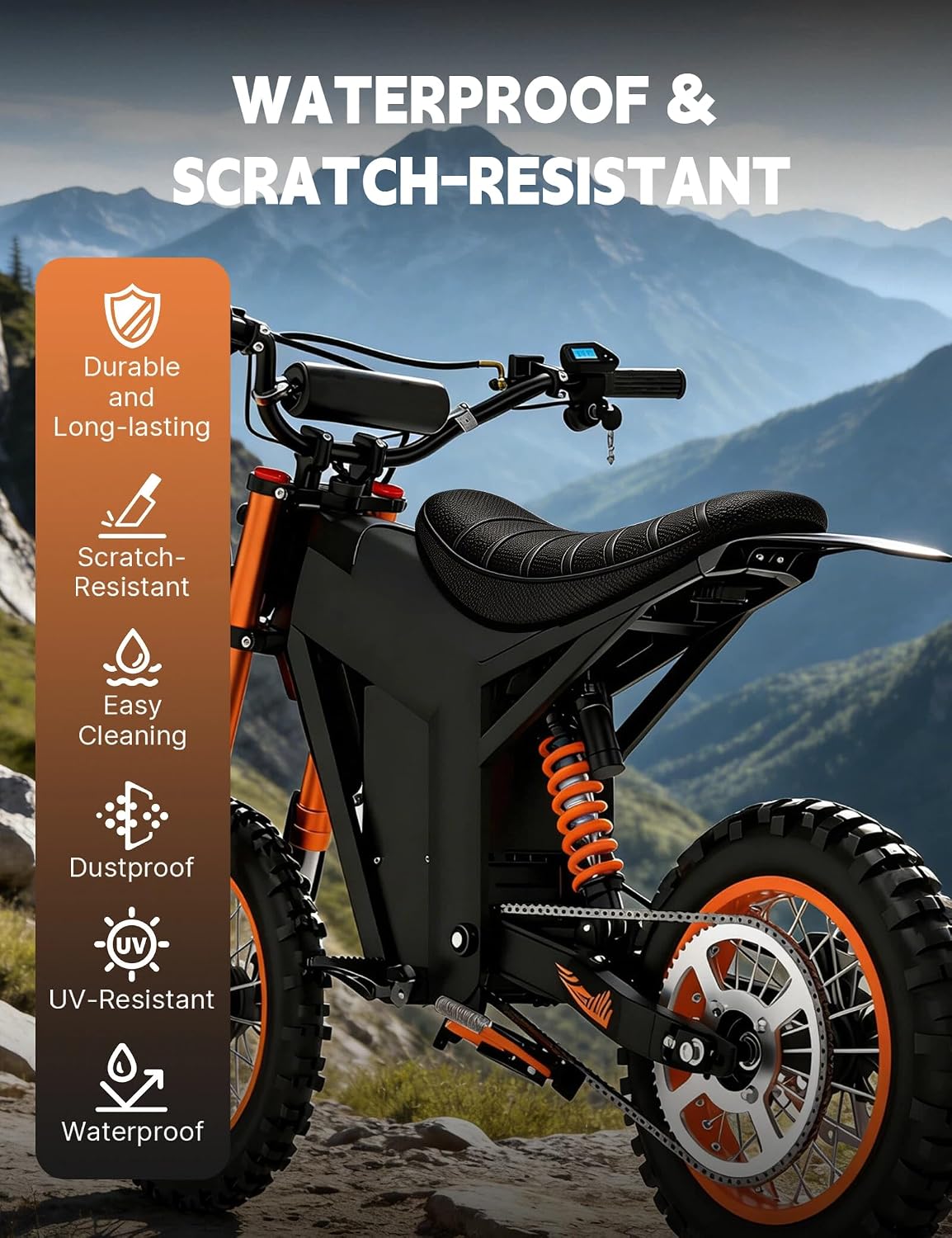 Ebike Seat Cover for Tuttio Soleil01 Electric Dirt Bike, Anti-Slip and Waterproof, Thickened Seat Cover for Yozma in 10 Electric Motorcycle, Ebike Upgraded Replacement Part, Black