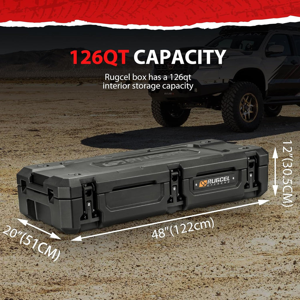 RUGCEL 126QT Waterproof Dry Box Off-Road for Camping, Trunk, Roof Rack