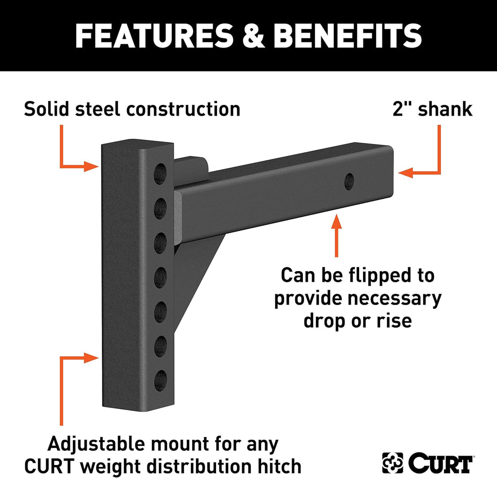 Curt Manufacturing 17102 Adj Hitch Bar 14 in Length