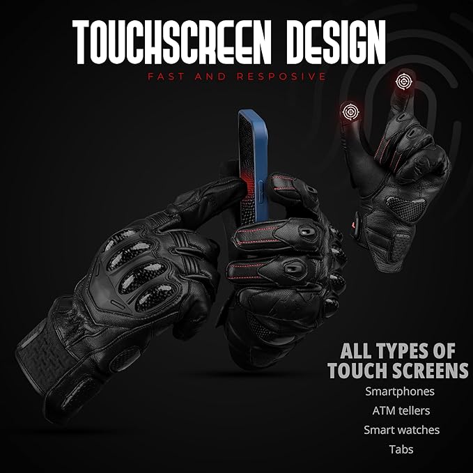 J.A.G. Leather Motorcycle Gloves - Image 8